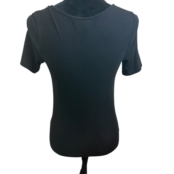 Astr | Black Hook & Eye Bodice Short Sleeve Bodysuit | Sz S - Picture 6 of 11